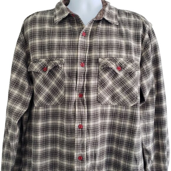 Woolrich Plaid Shirt Cotton Flannel Outdoors Long Sleeve Button Up Mens XL - Picture 2 of 8